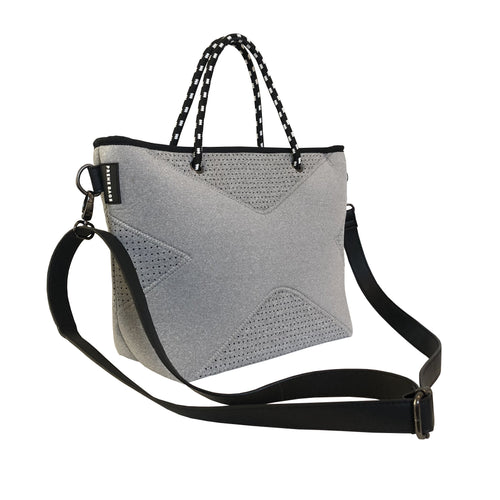 NEW: The XS Bag (LIGHT GREY MARLE) Neoprene Crossbody / Tote Bag