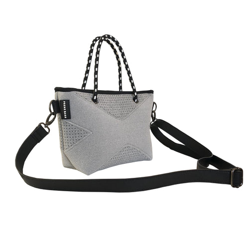 NEW: The XXS Bag (LIGHT GREY MARLE) Neoprene Crossbody / Tote Bag