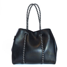 Load image into Gallery viewer, The Freddie Bag (METALLIC BLACK) Neoprene Tote Bag